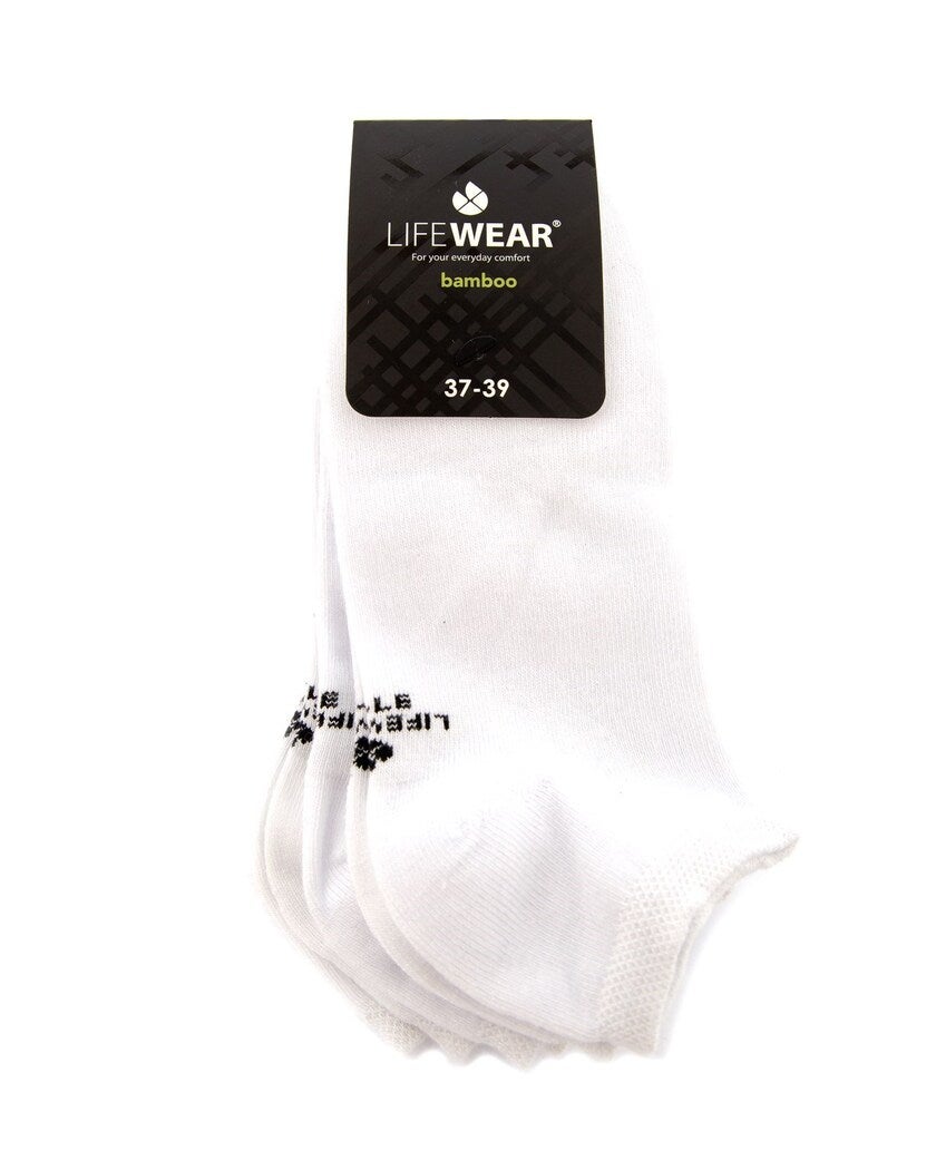 Vit strumpa ankel 3-pack