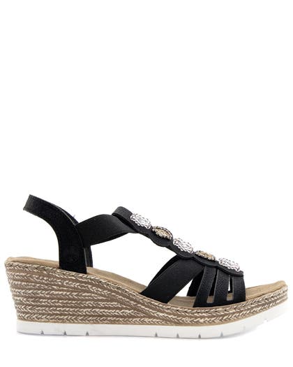 Rieker Svart Sandalett