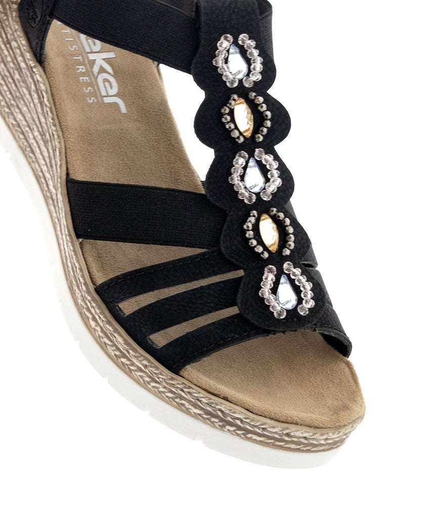 Rieker Svart Sandalett